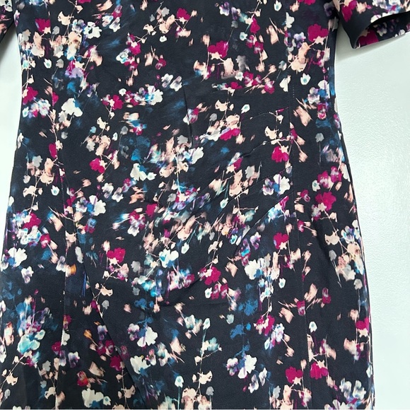 LK Bennett Polena Floral Dress Women's Size 4 Black Sheath Lined Career Workwear - Picture 3 of 5